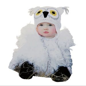 Harry Potter Hedwig Crochet Baby Owl Beanie Hat Halloween Costume Photo Prop